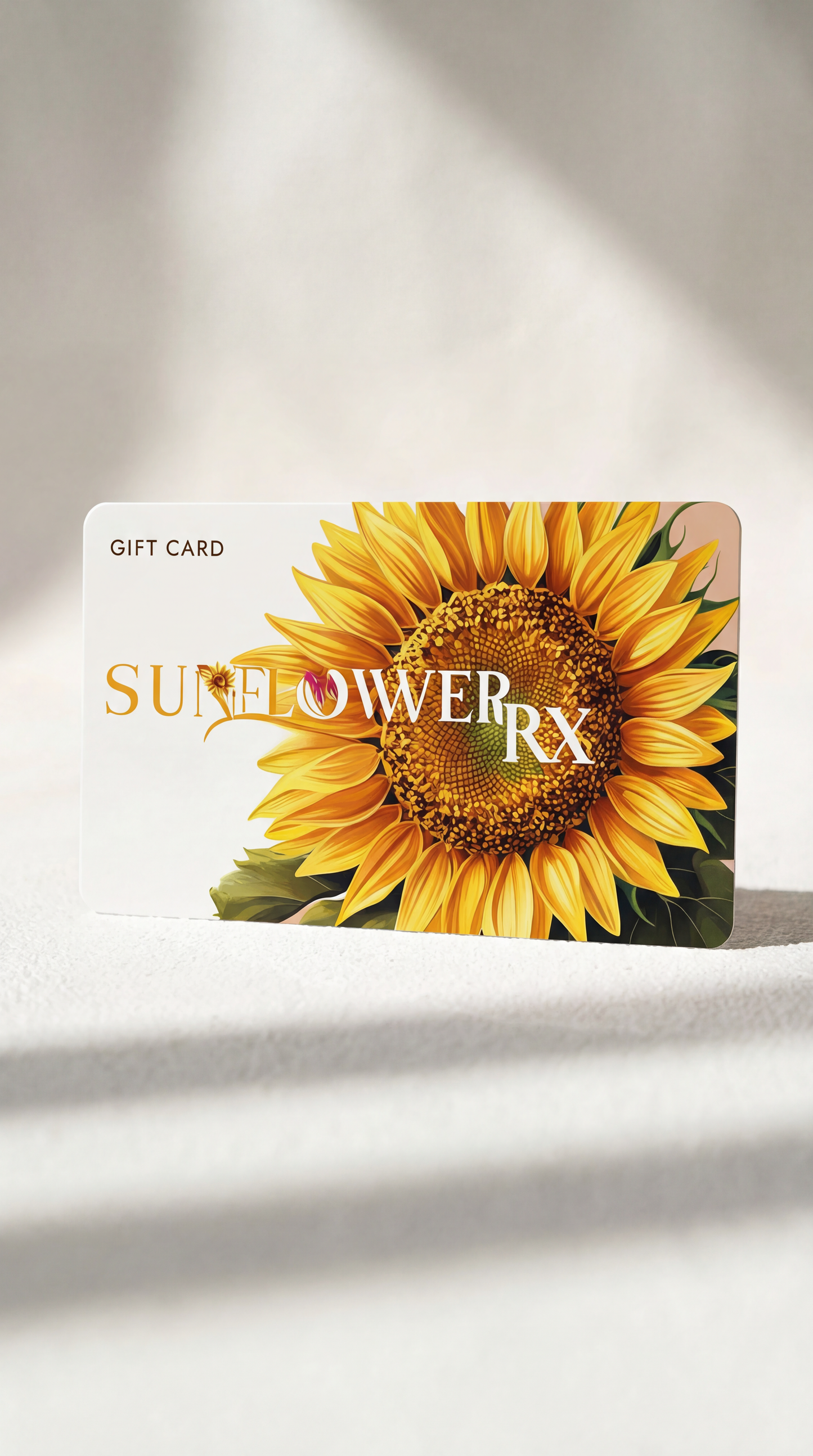 Sunflower Rx gift card featuring vibrant sunflower design, ideal for gift giving from My Store.