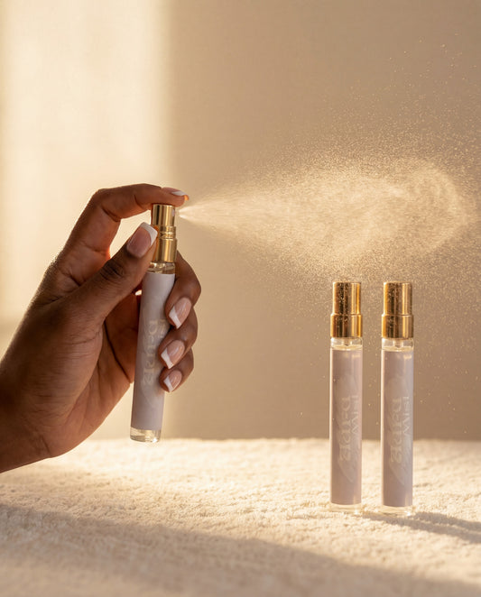 Sunflower Rx Aura Mist Discovery Set featuring three travel-sized aromatic mists in sleek bottles.